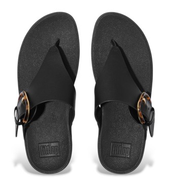 Fitflop Skórzane sandały Lulu czarne