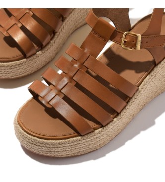 Fitflop Brown fisherman style wedge leather espadrilles