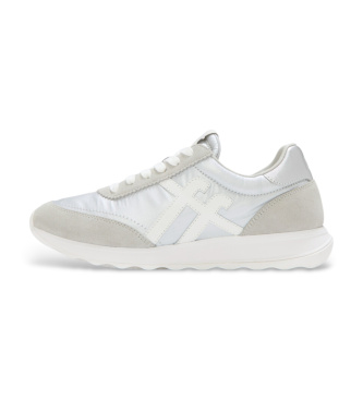 Fitflop Retro Q FF Metallic sneakers i läder vit, silver
