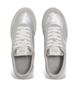 Fitflop Retro Q FF Metallic sneakers i läder vit, silver