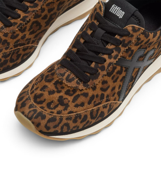 Fitflop Brown Retro-Q Leather Sneakers