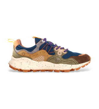 Flower Mountain Baskets en cuir Yamano3 bleu