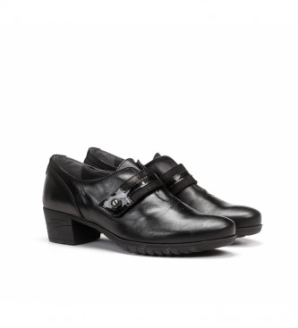 Fluchos Charis 9804 sapatos de couro preto - Altura do calcanhar: 4 cm
