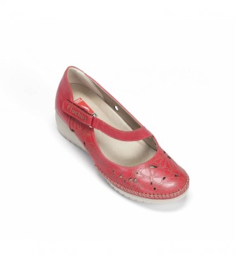 Fluchos Sapatos de couro Yoda F0500 vermelho - Altura da cunha: 4 cm