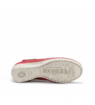 Fluchos Zapatos de piel Yoda F0500 rojo -Altura cuña: 4 cm-