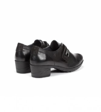 Fluchos Charis F0587 Sugar black leather shoes -Hauteur du talon : 4cm