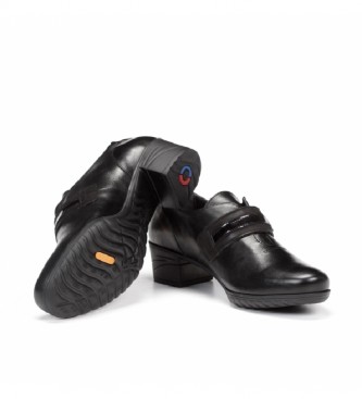 Fluchos Charis F0587 Sugar black leather shoes -Heel height: 4cm