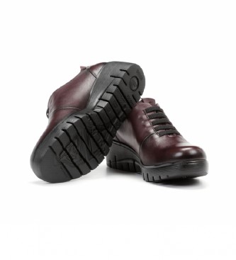 Fluchos Manny F0698 burgundy leather shoes - wedge height: 5 cm