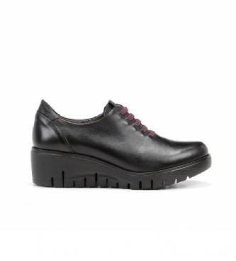 Fluchos Zapatos de piel Manny F0698 negro -Altura cuña: 5 cm-