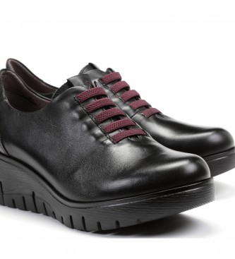 Fluchos Zapatos de piel Manny F0698 negro -Altura cuña: 5 cm-