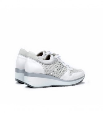 Fluchos Zapatillas de piel Plus F0723 blanco -Altura cuña: 5 cm-