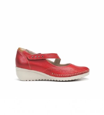 Fluchos Sapatos de couro F0757 vermelho - Altura da cunha: 3 cm