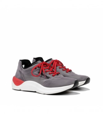 Fluchos Sneakers Atom F0880 cinza, vermelho