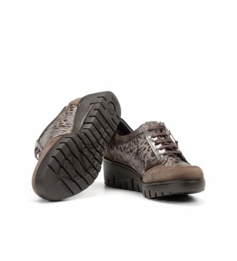 Fluchos Zapatos de piel Manny F1020 marrón -Altura cuña: 5 cm-