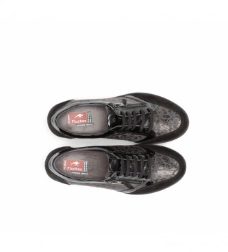 Fluchos Zapatos de piel Manny F1020 negro -Altura cuña: 5 cm-