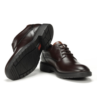Fluchos Usnjeni čevlji F1304 Temno rjavi