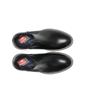 Fluchos Skórzane buty za kostkę F1343 Czarne