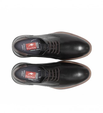Fluchos William F1351 black leather shoes