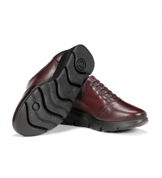 Fluchos Sapatos de couro F1357 Bordeaux -altura da cunha: 4cm