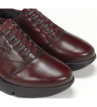 Fluchos Sapatos de couro F1357 Bordeaux -altura da cunha: 4cm