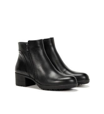 Fluchos leather booties F1367 Black -Heel height: 5cm