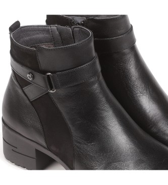 Fluchos Aliss Leather Ankle Boots F1368 sort -Hlhjde 5 cm