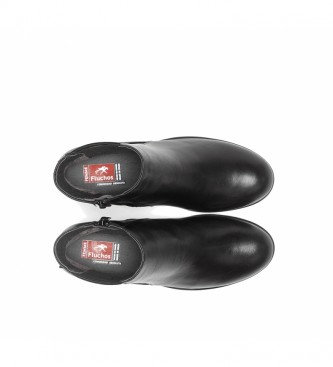 Fluchos Botas de couro para tornozelo Aliss F1369 preto - calcanhar 5cm de altura 