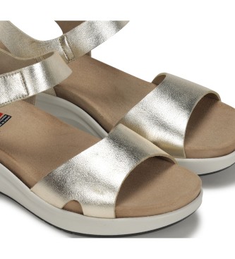 Fluchos Yagon Leather Sandals F1475 gold -Height 6cm wedge