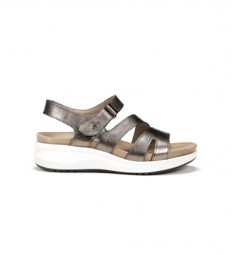 Fluchos Sandalias de Yagon plateado - Altura cuña 5cm - - Tienda Esdemarca calzado, moda y complementos - marca y zapatillas de