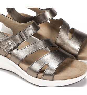 Fluchos Yagon wedge sandals silver - Height 5cm wedge