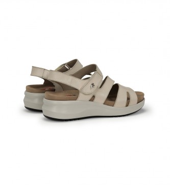 Fluchos Yagon Leather Sandals F1478 taupe -Height 5cm wedge