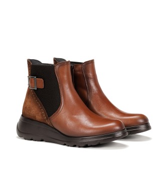 Fluchos Brown leather ankle boots F1529