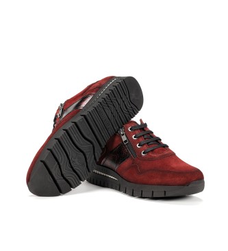 Fluchos Sapatos de couro F1619 Vermelho