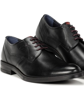 Fluchos Theo Usnjeni čevlji črne barve