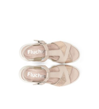 Fluchos Lua Usnjene sandale F1654 nude