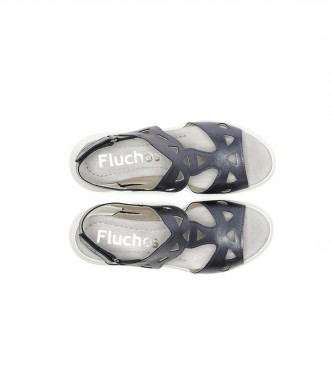 Fluchos Lder sandaler Lua navy -Hjd 5cm