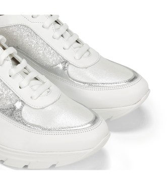 Fluchos Witte Olas Leren Sneakers -Hoogte wig 6cm