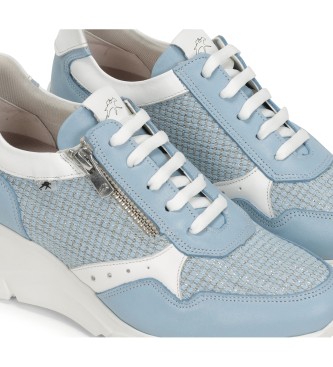 Fluchos Olas Leather Sneakers F1660 blue -Hauteur de la semelle compense 6cm