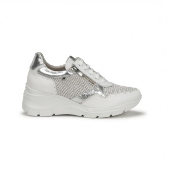 Fluchos Leather Sneakers Olas grey -Height wedge 6cm