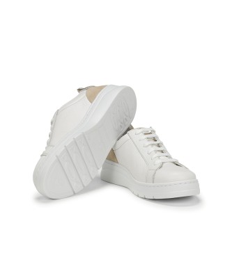 Fluchos Pompas lder sneakers hvid