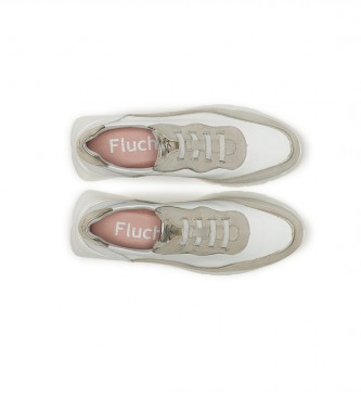 Fluchos Lder Sneakers Eira hvid, taupe -Hjde kile 5cm