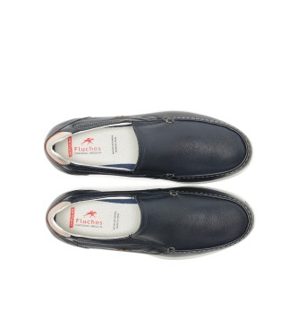 Fluchos Sapatos de couro F1696 Marinha negra