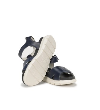 Fluchos Hellen F1708 marine leren sandalen -Hoogte 5cm sleehak