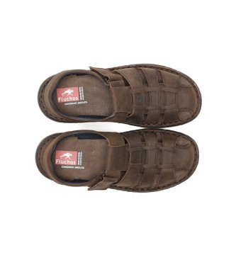Fluchos Brown Keops Leather Sandals