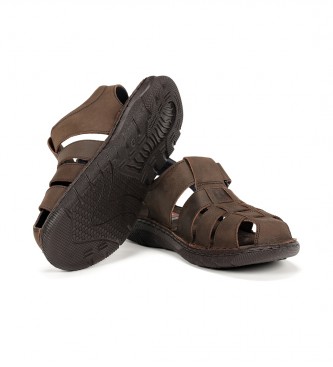 Fluchos Brown Keops Leather Sandals