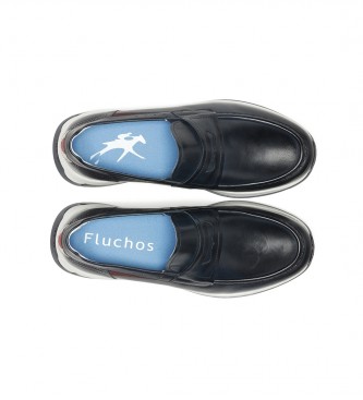 Fluchos Navy Enzo Leather Moccasins