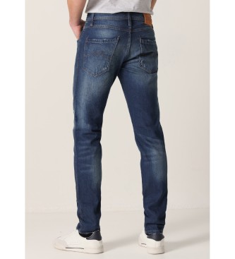 Six Valves Jeans Slim medium taille blauw