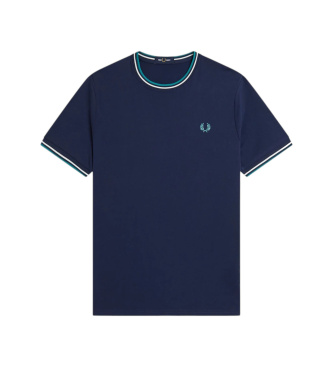 Fred Perry T-shirt com corte de duas riscas azul-marinho