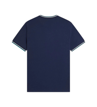 Fred Perry T-shirt com corte de duas riscas azul-marinho