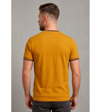 Fred Perry T-shirt com rebordo de duas riscas castanhas